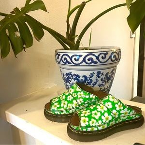Vintage Green Floral Dr.Marten Sandals